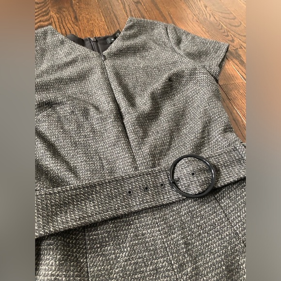 Club Monaco Women’s 00 Black/Gray Tweed Textured Hidden Zipper Cropped Jumpsuit - Picture 6 of 15